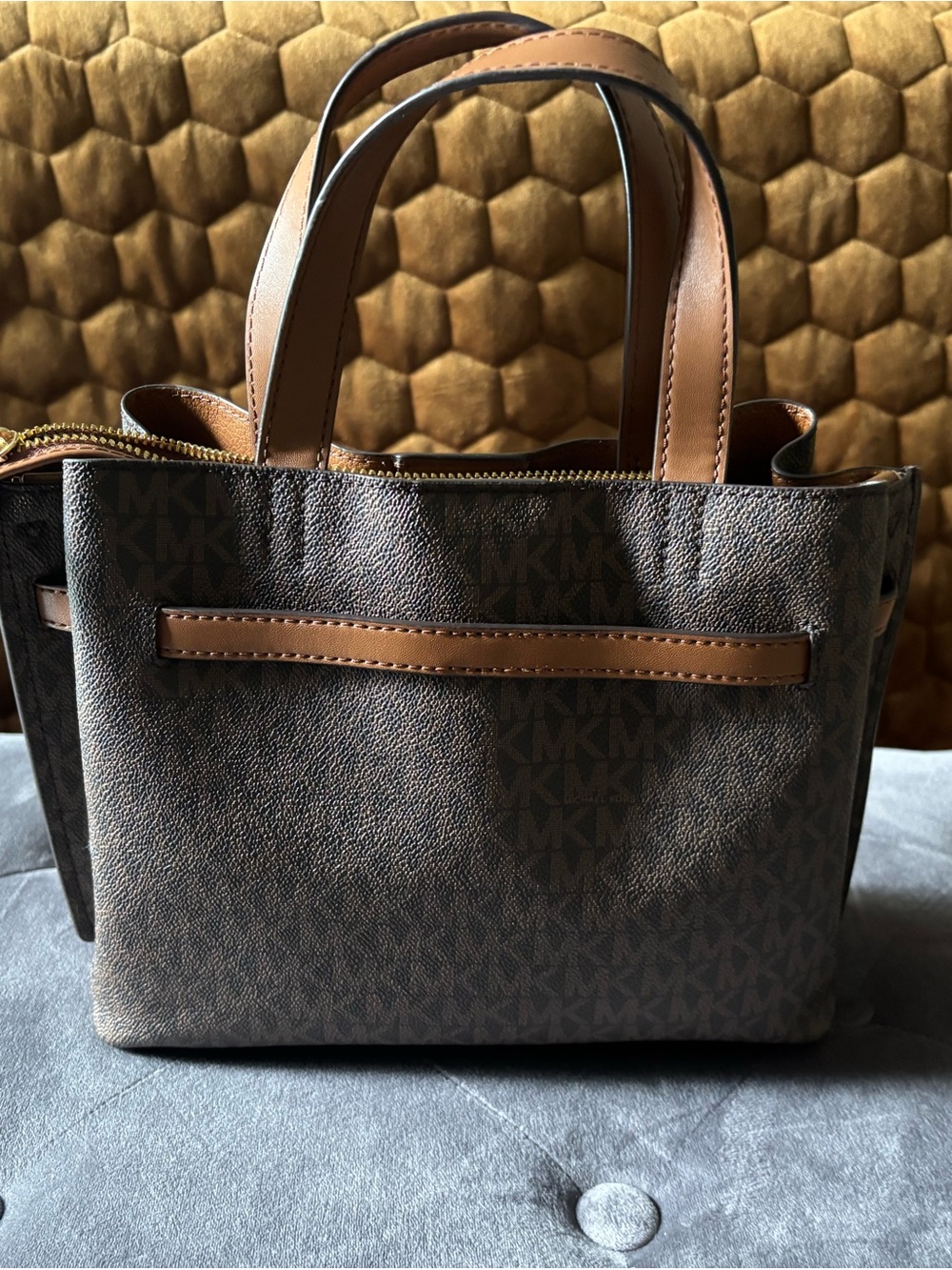Michael Kors Brown and Tan Mini Tote